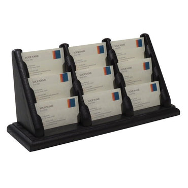 9 POCKET OAK WOOD BUSINESS CARD HOLDER - Braeside Displays