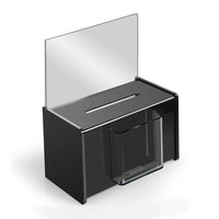 9" x 5" Acrylic Ballot Box, Black with 5" Header - Braeside Displays