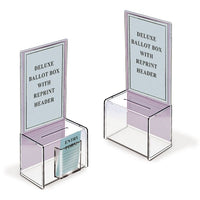 9" x 5" Acrylic Ballot Box with 11" Header - Braeside Displays