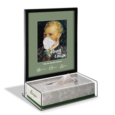 Countertop Tissue Dispenser with Black Border Frame - Braeside Displays