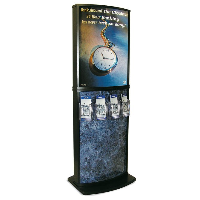 Deluxe Literature Kiosk, Blue Laminate Panels - Braeside Displays