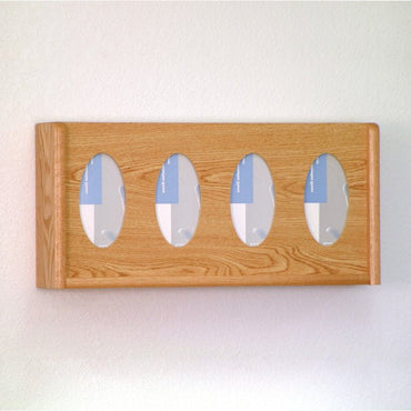 Four-Compartment Oak Exam Glove Dispensers - Braeside Displays