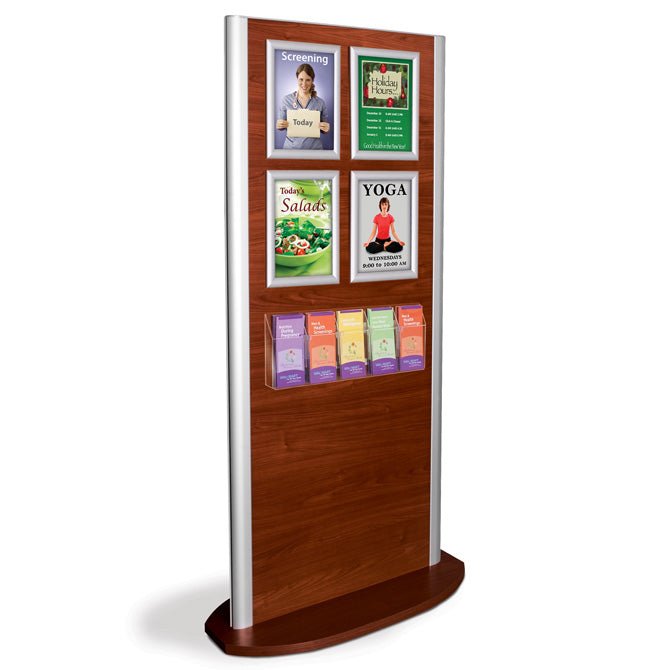 Kensington Information Kiosk with Four Sign Frames and 5 Pocket Holder - Braeside Displays