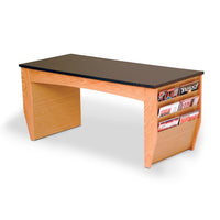 OAK COFFEE TABLE WITH MAGAZINE POCKETS - Braeside Displays