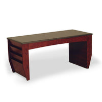 OAK COFFEE TABLE WITH MAGAZINE POCKETS - Braeside Displays