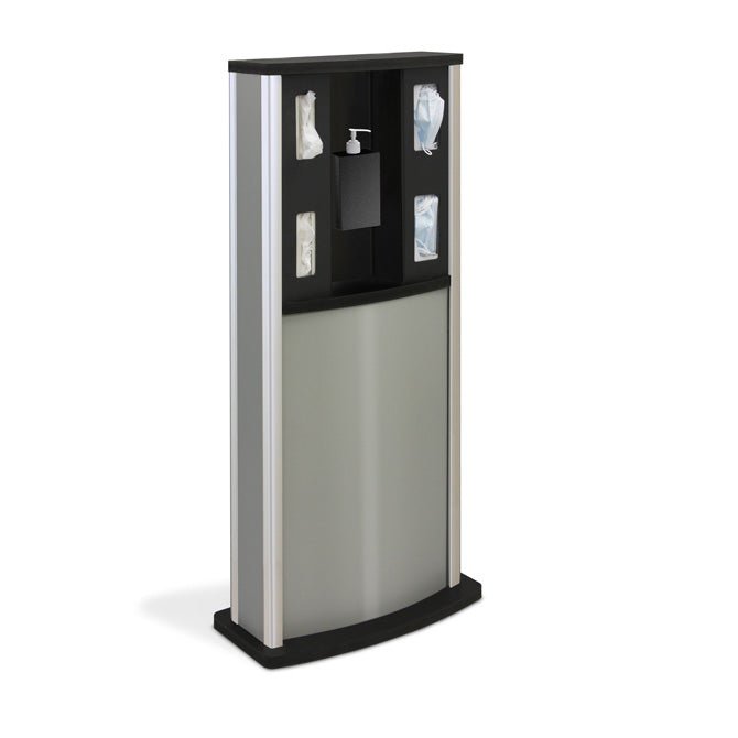 Series 900 Standard Infection Control Kiosk, Wood Grain Finish - Braeside Displays