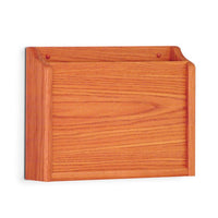 SINGLE POCKET HIPAA COMPLIANT WOODEN WALL MOUNT FILE AND CHART HOLDER - Braeside Displays