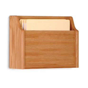 SINGLE POCKET WOODEN EXTRA DEEP WALL MOUNT FILE AND CHART HOLDER - Braeside Displays