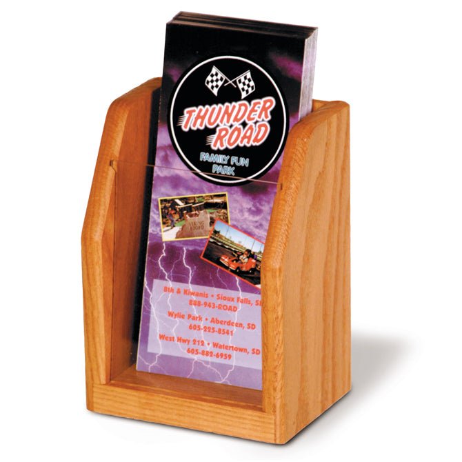 SINGLE POCKET WOODEN LITERATURE COUNTER DISPLAY - Braeside Displays