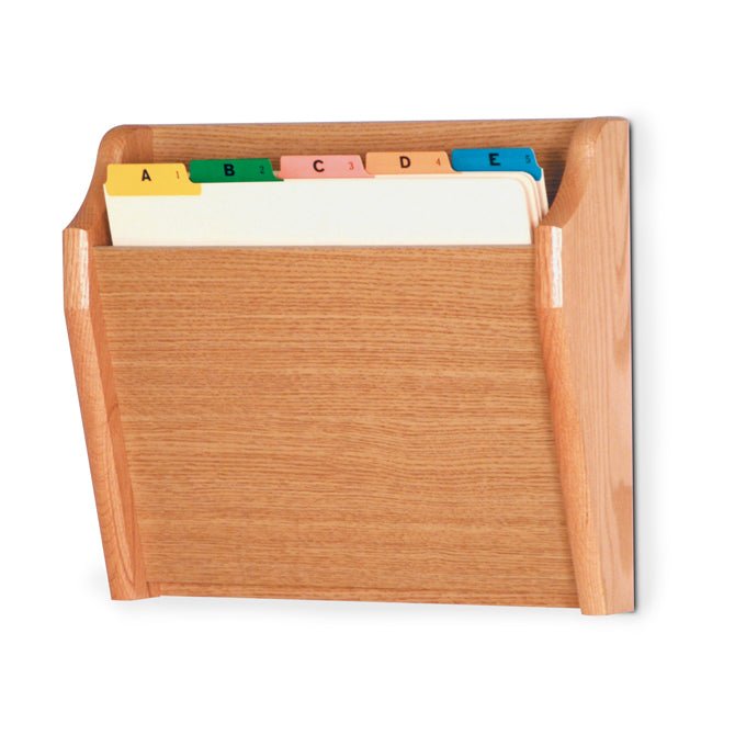 SINGLE POCKET WOODEN WALL MOUNT FILE AND CHART HOLDER - Braeside Displays