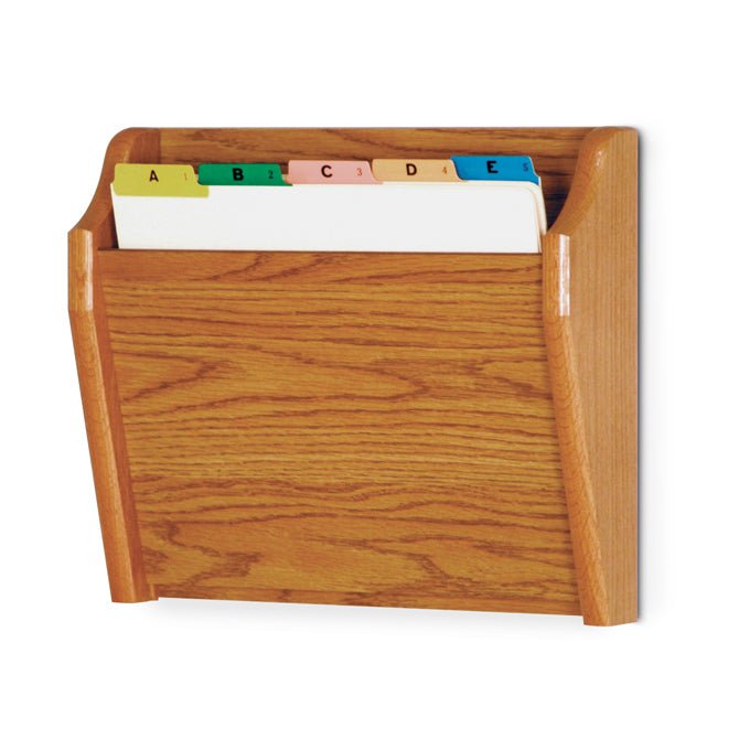 SINGLE POCKET WOODEN WALL MOUNT FILE AND CHART HOLDER - Braeside Displays