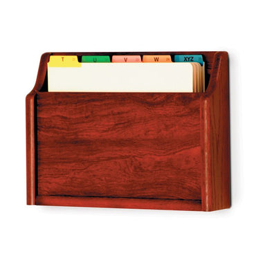 SINGLE POCKET WOODEN WALL MOUNT FILE AND CHART HOLDER, FLAT BASE - Braeside Displays