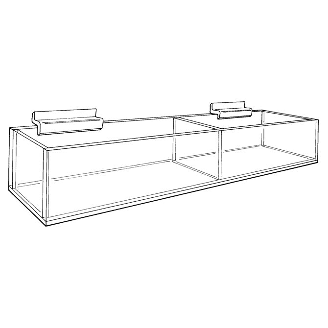 Two Compartment Slatwall Bin - Braeside Displays